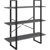 vidaXL Bibliothèque à 3 niveaux Gris 100x30x105 cm Bois de pin massif