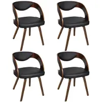 vidaXL Chaises de salle à manger 4 pcs. Marron Bois courbé et similicuir
