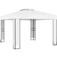 vidaXL Pavillon avec double toit 3 x 3 m Blanc
