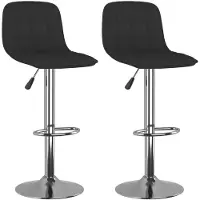 vidaXL Tabouret de bar 2 pcs. noir tissu