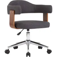 vidaXL Chaise de bureau pivotante Gris Bois courbé et tissu