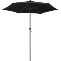 vidaXL Parasol noir 200 x 224 cm aluminium