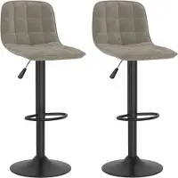 vidaXL Tabouret de bar 2 pcs velours gris clair