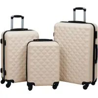 vidaXL Ensemble de trolleys à coque dure 3 pcs. Golden ABS