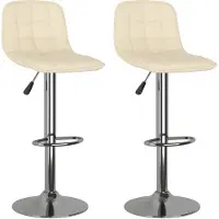 vidaXL Tabouret de bar 2 pcs. Tissu crème