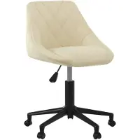 vidaXL Chaise de bureau Pivotante Crème Velours