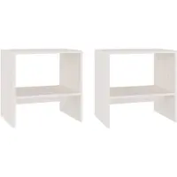 vidaXL Tables de chevet 2 pcs Blanc 40x30,5x40 cm Bois de pin massif