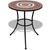 vidaXL Table de bistrot rouge terracotta et blanc 60 cm Mosaïque