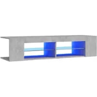 vidaXL Armoire TV avec lampes LED gris béton 135x39x30 cm