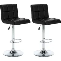 vidaXL Tabouret de bar 2 pcs. noir similicuir