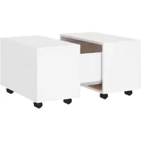 vidaXL Table basse blanche 60x60x38 cm bois composite