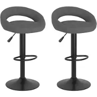 vidaXL Tabouret de bar 2 pcs. Velours gris foncé