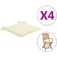 vidaXL Coussins de chaise de jardin lot de 4 crème 40x40x4 cm