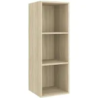 vidaXL Armoire TV murale chêne Sonoma 37x37x107 cm Matériau dérivé du bois