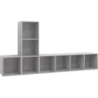 vidaXL Ensemble de 3 meubles TV en bois gris béton