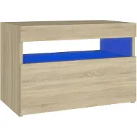 vidaXL Table de chevet avec lumières LED chêne sonoma 60x35x40 cm