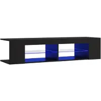 vidaXL Armoire TV avec lampes LED Noir 135x39x30 cm