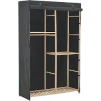 vidaXL Armoire à 3 niveaux Gris 110 x 40 x 170 cm Tissu