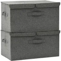 vidaXL Boîtes de rangement 2 pcs. tissu 50x30x25 cm anthracite