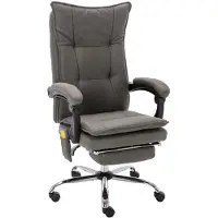 vidaXL Chaise de bureau de massage Gris Tissu