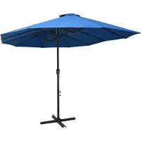 vidaXL Parasol "Neukyhna" en polyester bleu. Dimensions (L/L/H) 460x270x246 cm