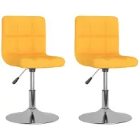vidaXL Chaise de salle à manger 2 pcs. Pivotant Tissu jaune