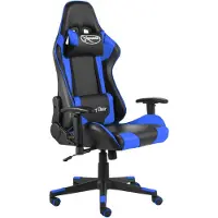 vidaXL Chaise de jeu Pivotante Bleu PVC