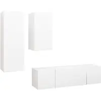 vidaXL Ensemble de 4 armoires TV blanc en bois composite