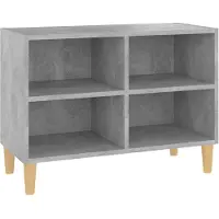 vidaXL Armoire TV avec pieds en bois massif gris béton 69,5x30x50 cm