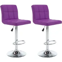 Natur24 lot de 2 tabourets de bar en polyuréthane 40 x 90-111 x 47 cm Lilas