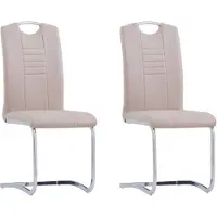 vidaXL Chaise cantilever 2 pcs. Marron cappuccino Similicuir