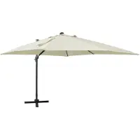 vidaXL Parapluie avec éclairage LED 300 cm blanc sable