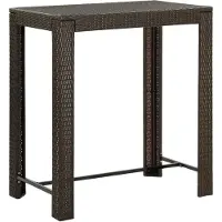 vidaXL Table de bar de jardin marron 100x60,5x110,5 cm Poly rotin
