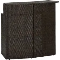 vidaXL Table de bar de jardin marron 120x55x110 cm Poly rotin