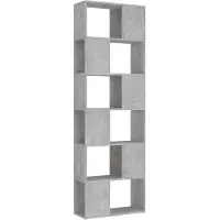 vidaXL Bibliothèque/Séparateur de pièce Gris béton 60x24x186 cm