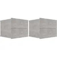 vidaXL Tables de chevet 2 pcs Gris béton 40x30x30 cm Bois ingénierie