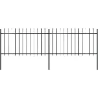 vidaXL Clôture de jardin avec pointes de lance Acier 3,4 x 1 m Noir