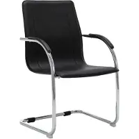 vidaXL Chaise de bureau à piétement luge noir similicuir