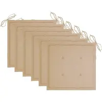vidaXL Coussins de chaise jardin lot de 6 beige 50x50x4cm tissu oxford