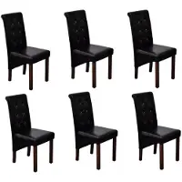 vidaXL Chaises de salle à manger 6 pcs. noir similicuir