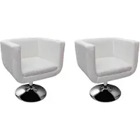 vidaXL Chaises de bar lot de 2 blanc similicuir
