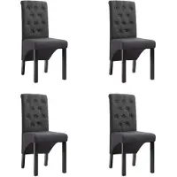 vidaXL Chaises de salle à manger 4 pcs. Tissu gris foncé