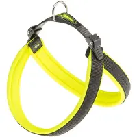 Ferplast Agila Fluo, chien, harnais gilet, noir, jaune, nylon, couleur unie, 52 cm