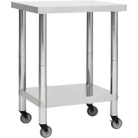 vidaXL Table de travail de cuisine avec roulettes 80x30x85 cm inox