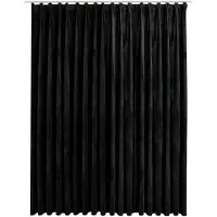 vidaXL Rideau occultant avec crochets Velours Noir 290x245 cm
