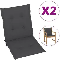 vidaXL Coussin pour chaise de jardin à dossier bas 2 pcs. 100x50x3 cm
