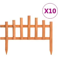 vidaXL Bordures de gazon 10 pcs. Bois de sapin 4,4 m