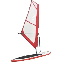 vidaXL SUP-Board gonflable avec voile Set rouge et blanc
