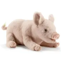 Hansa Peluche Cochon Couché 33 Cm