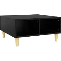 vidaXL Table basse noire 60x60x30 cm Bois composite